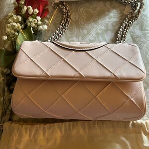 NWT! Tory Burch Soft Fleming Convertible Shoulder Bag Pale Pink New $598 New